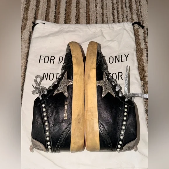 Golden Goose Midstar Black Sneakers with Silver Accents - Picture 5 of 8